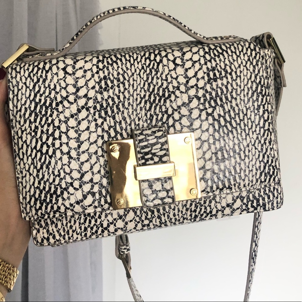 India Hicks crossbody snakeskin bag